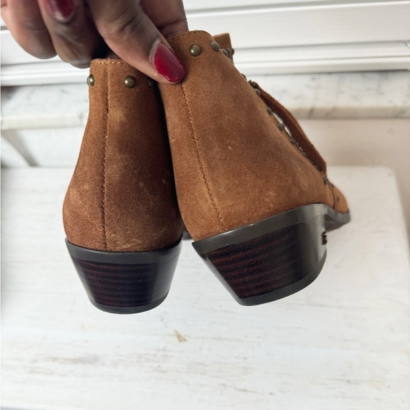 SAM EDELMAN Paola Studded Suede Ankle Boots - Picture 6 of 7